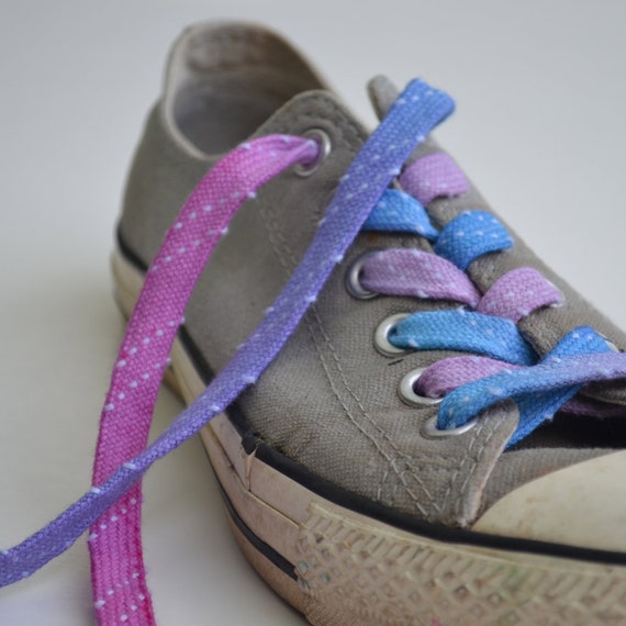 Pink/ Blue /Purple Spotty Shoe Laces