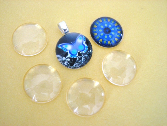 Glass Domes 20 Clear 16mm Cabochons Circles By Theglassconnection