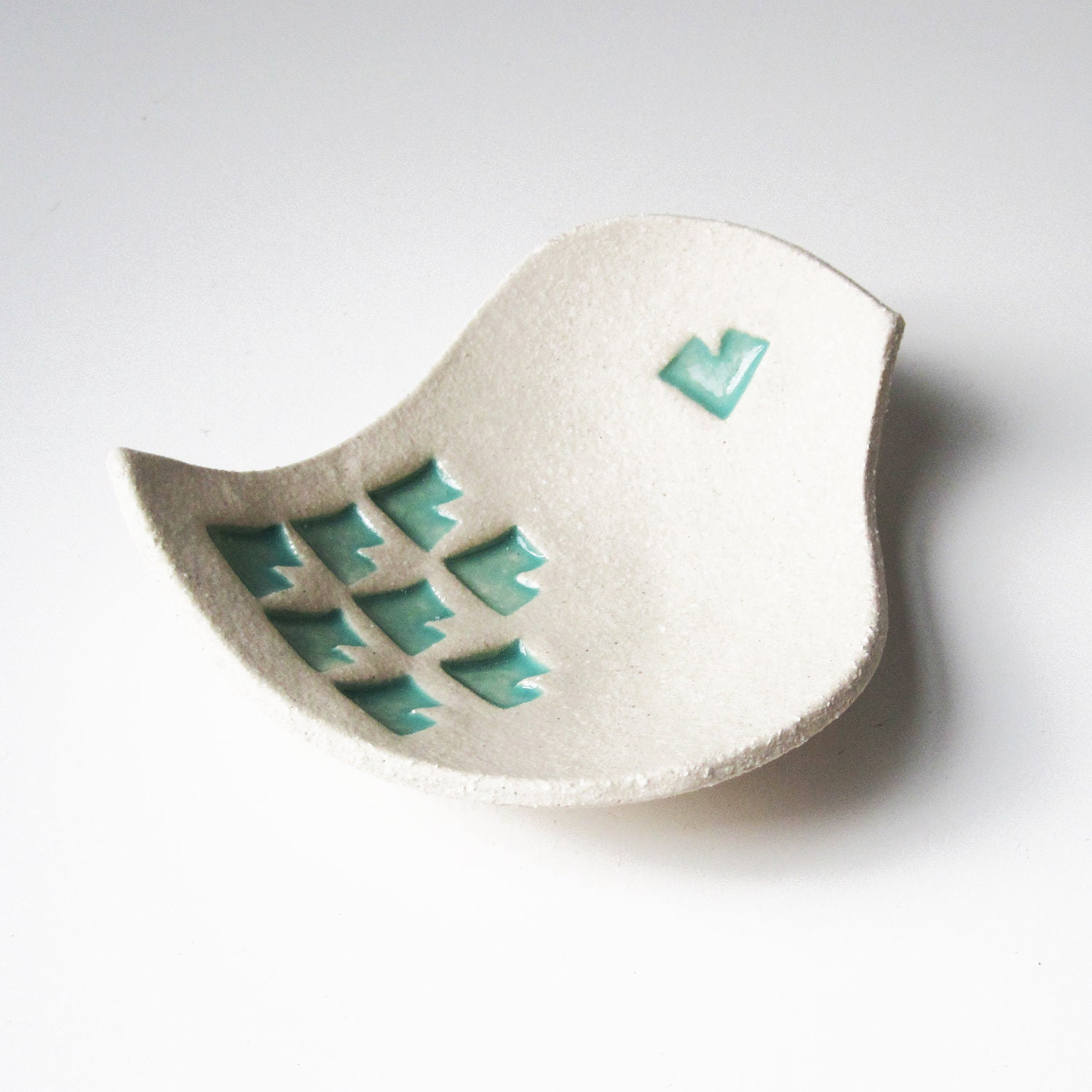 Love bird Pottery Candle Holder Cream Ceramic Chick Bowl