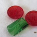 Lot of 3 VINTAGE Red & Green Glass BUTTONS