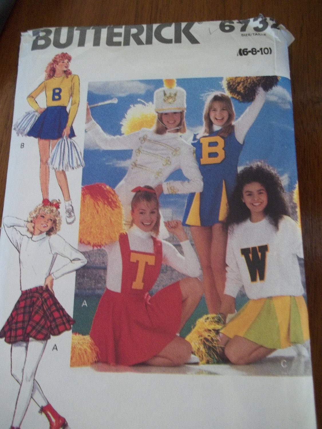 godets pattern with dress Costume Cheerleader PatternParlor by Butterick Pattern 6732 1980s