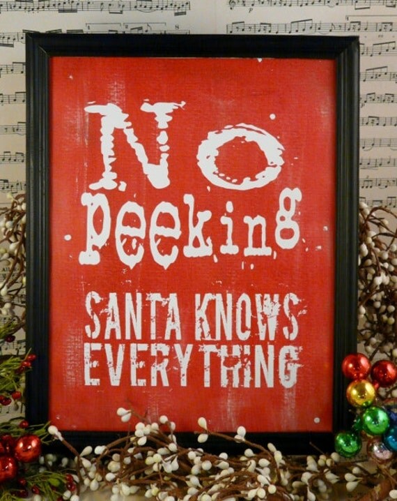 Items similar to No Peeking Santa Christmas sign digital ... (570 x 718 Pixel)