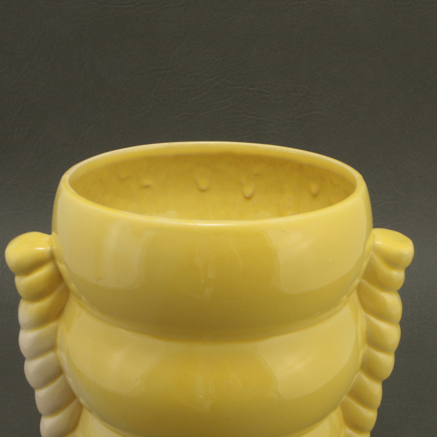 McCoy Pottery Ceramic Yellow Vase HTF Vtg