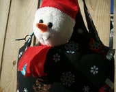 Winter Mittens Mini Sac Tote with Snowman Plushie