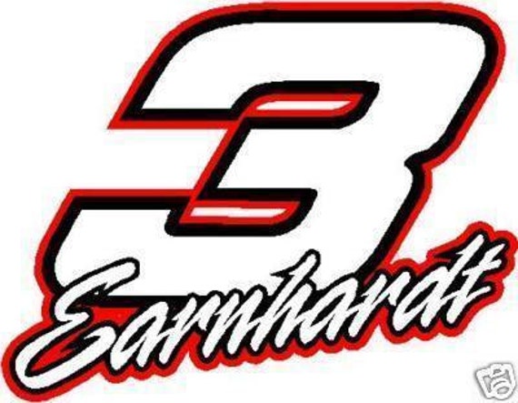 Items similar to Dale Earnhardt 3 Nascar Decal Sticker Red 6" Full