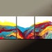 Abstract Canvas Art Painting 54x24 3pc Original Contemporary Paintings by Destiny Womack - dWo - In The River of Dreams
