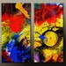 2pc Abstract Art Painting Original Contemporary Art on Canvas by Destiny Womack - dWo - Trials XVI