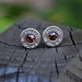 Bullet Earrings stud or post, Nickel Silver Federal .38 Special Handcrafted with Swarovski crystals