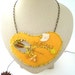SALE Fragments in yellow necklace, fiber art necklace, marked down 50%, bead embroidery, hand stitched, ooak, statement, Coachella, bohemian