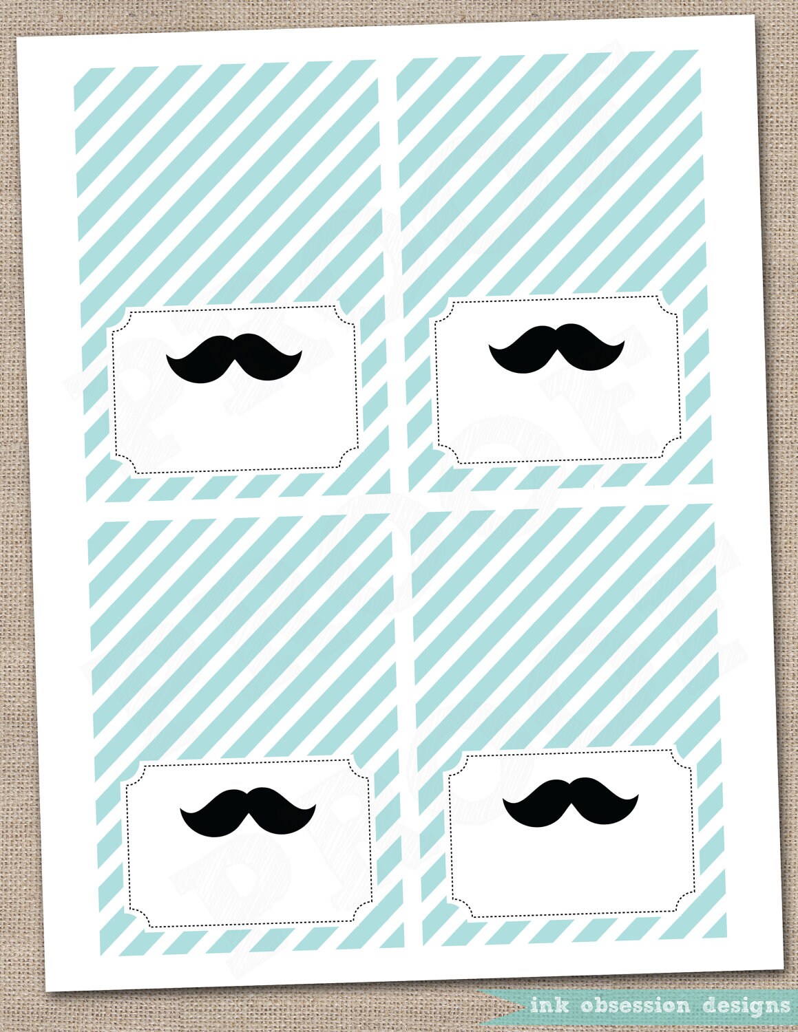 Little Man Mustache Buffet Card Printable By InkObsessionDesigns