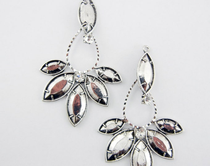 Pair of Antique Silver-tone Faceted Drop Charms