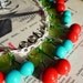 Beautiful tutti fruitti 40s 50s style red white and blue cherry necklace handmade with vintage beads