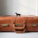 1940s vintage leather suitcase. Chestnut brown. Fall colors. Art Deco Mid century luggage / the PULLMAN PICNIC suitcase