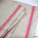 Vintage Fabric, Linen Flax, Red and Blue Stripe (692-12)