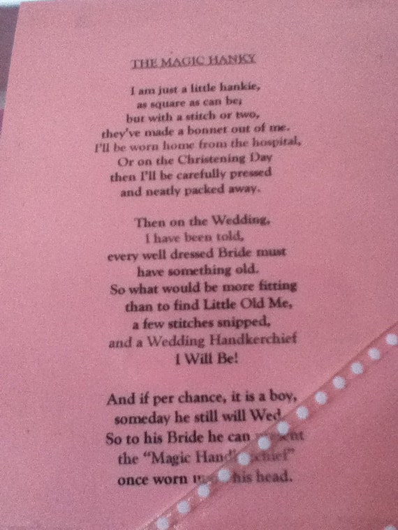 Magic hankie Christening baptism dedication