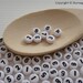 100 pieces Round Number Beads, White Color, 7 mm (00654)