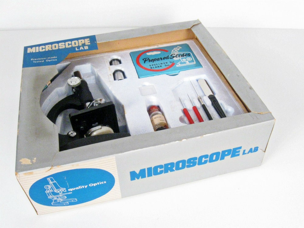 vintage microscope lab kit by Microcraft Porter