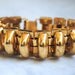 Stunning Art Deco Gold Bracelet with Etched Designs