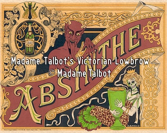 Madame Talbot's Victorian Lowbrow Absinthe Devil Skeleton Poster