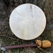 8" eight inch diameter real deer raw hide skin and cedar hoop frame shaman hand drum with handmade wood and deerskin beater