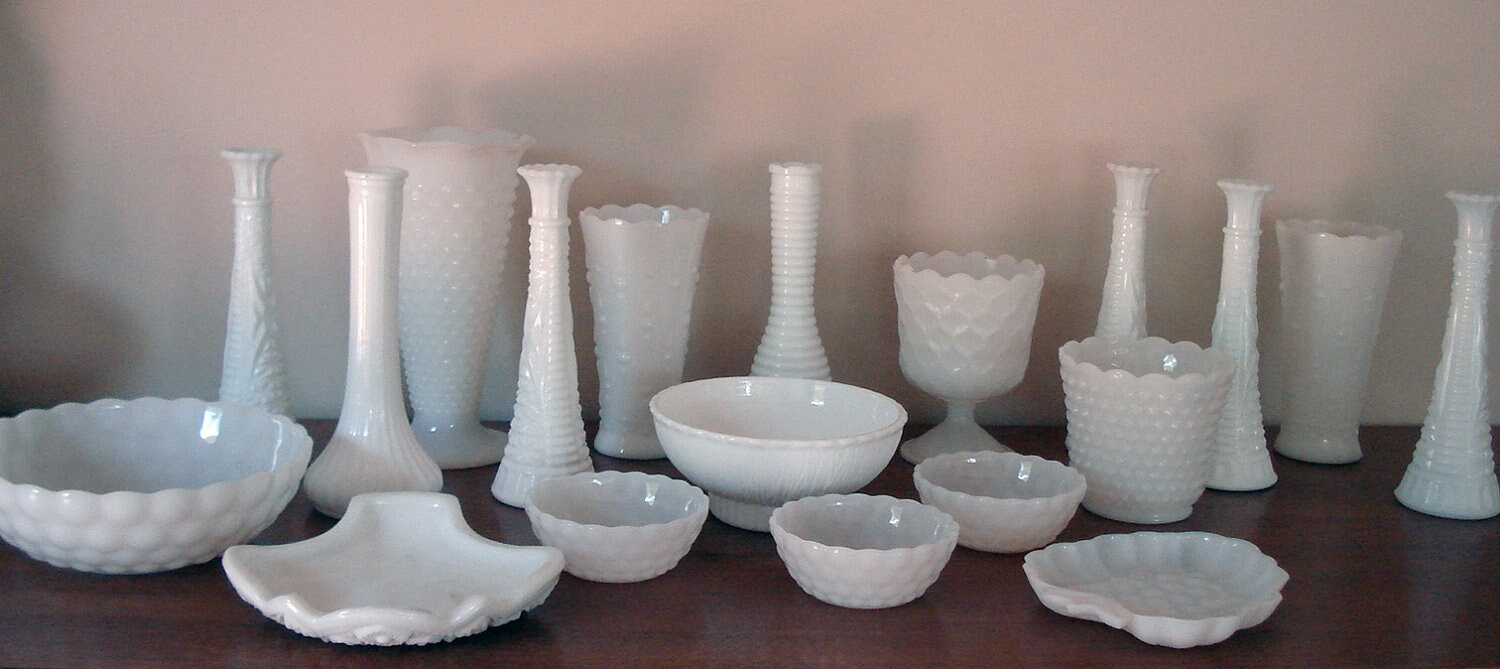 Varied Milk Glass Collection All Types Of Pieces By Elritmoretro 9042