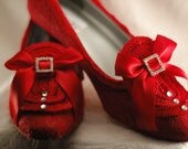 Marie Antoinette Extra Ruffle Red Pumps