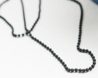 3 Feet Matte Black Plated Brass Base Ball Chains - 2mm (425C07)