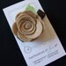 Medium Khaki Felt Flower Hair Clip - Khaki flower on a chocolate brown blue clippie - Perfect for back to school - Photo props