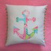 New Anchor silhouette pillow made with Lilly Pulitzer Palm Beach Patch fabric