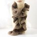 Ombre Brown Ruffled Scarf with Rose Scarf Pin, Alpaca Wool Ruffle Scarf, Women's Winter Accessoreis