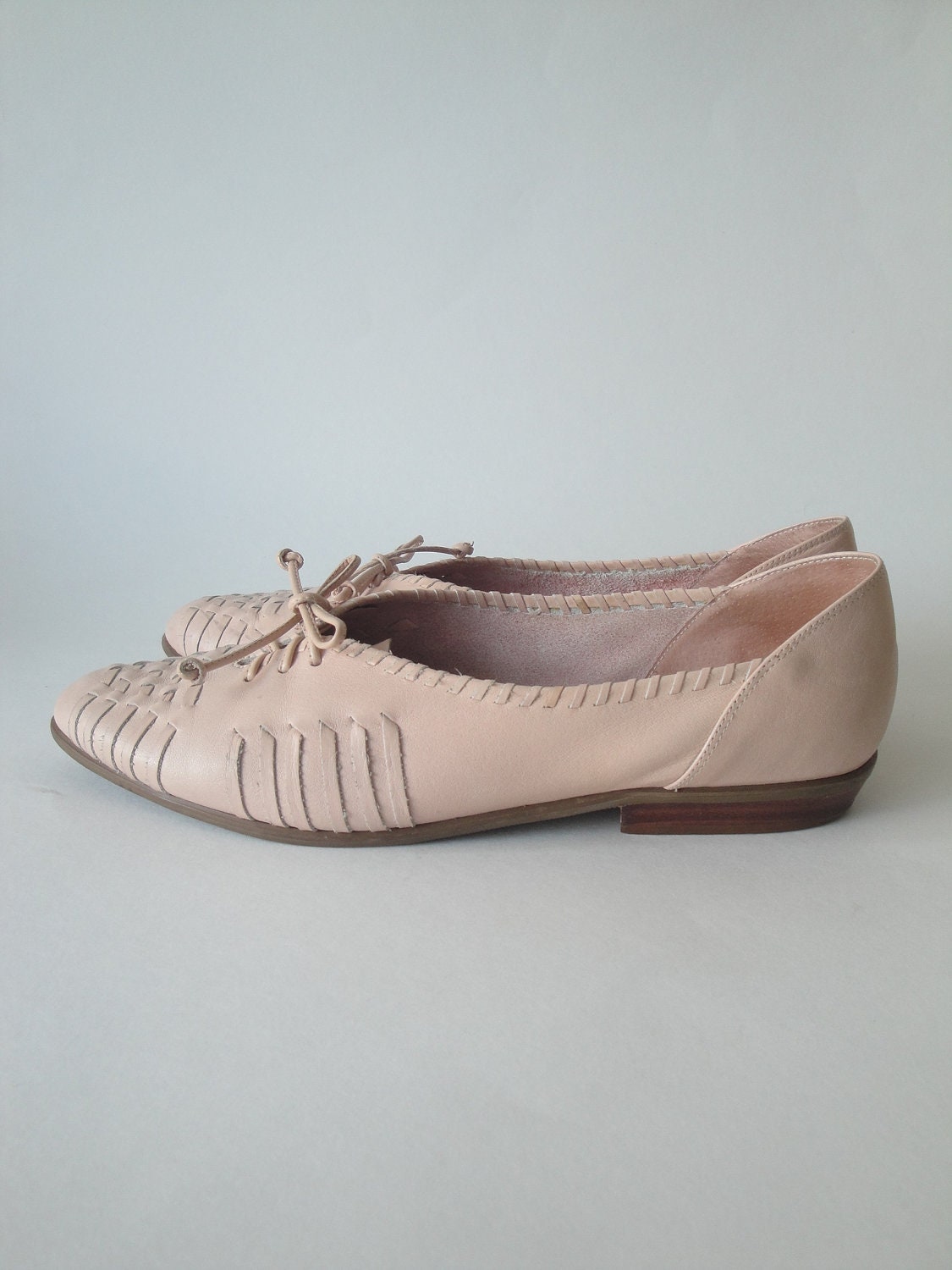 Vintage Gloria Vanderbilt Shoes Pale Pink Leather Flat size 8