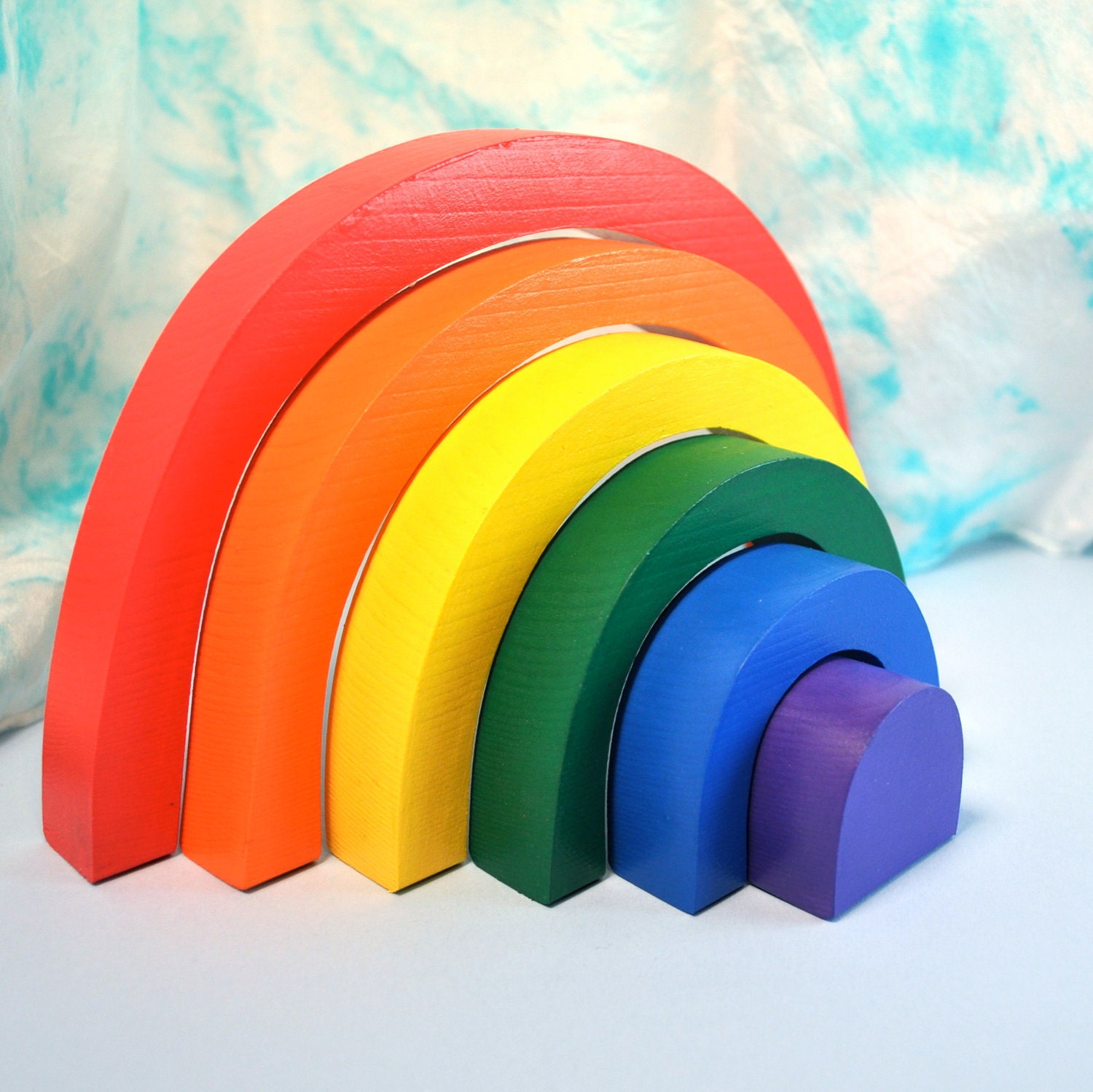 Kids Wooden Toy Rainbow Stacker / Waldorf By TheEnchantedCupboard