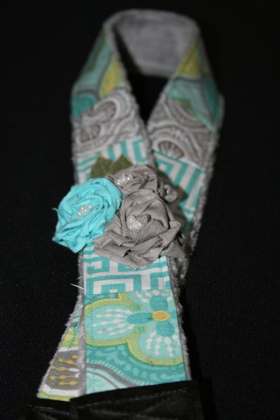 Items similar to DSLR Camera Strap, Patchwork and Flower Detail with