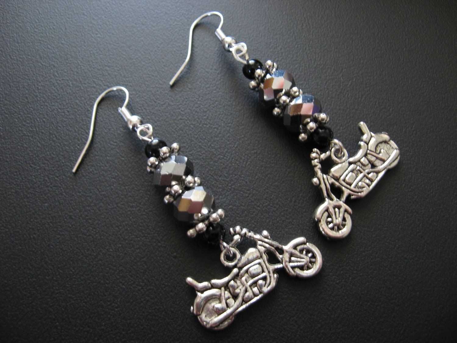 Motorcycle Earrings Motorcycle Jewelry Biker Earrings Biker