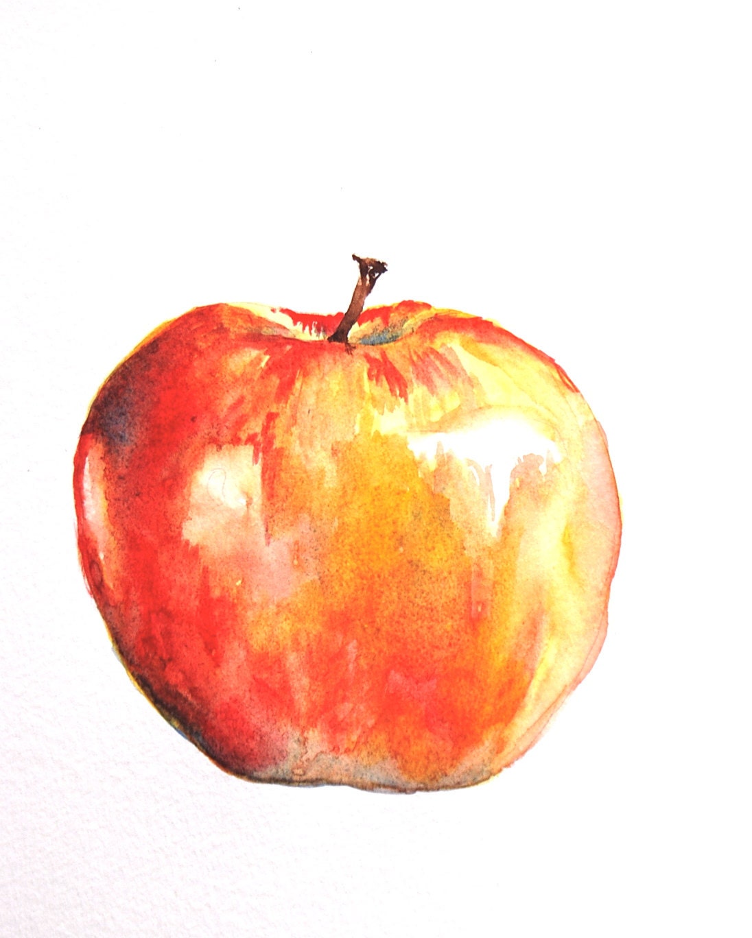 Apple Study 3 Original Watercolor Painting Still Life Small