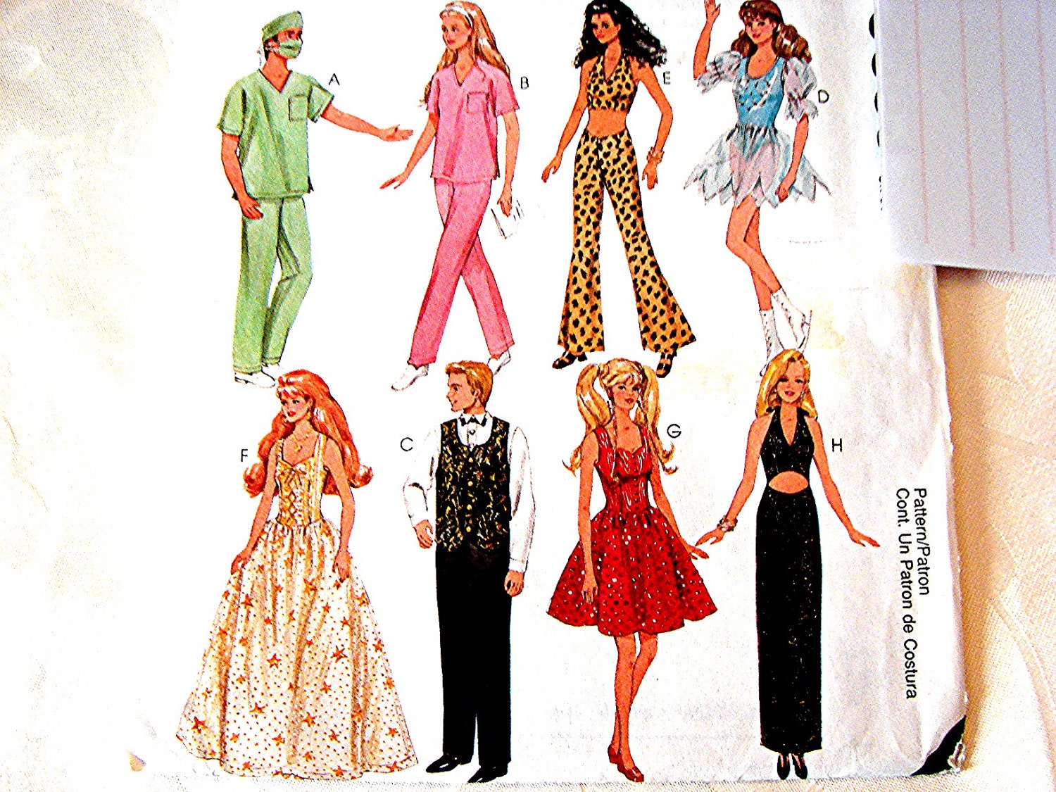 dress patterns christmas formal for by Pattern Doll Ken Clothes PatternsFromThePast Barbie McCalls