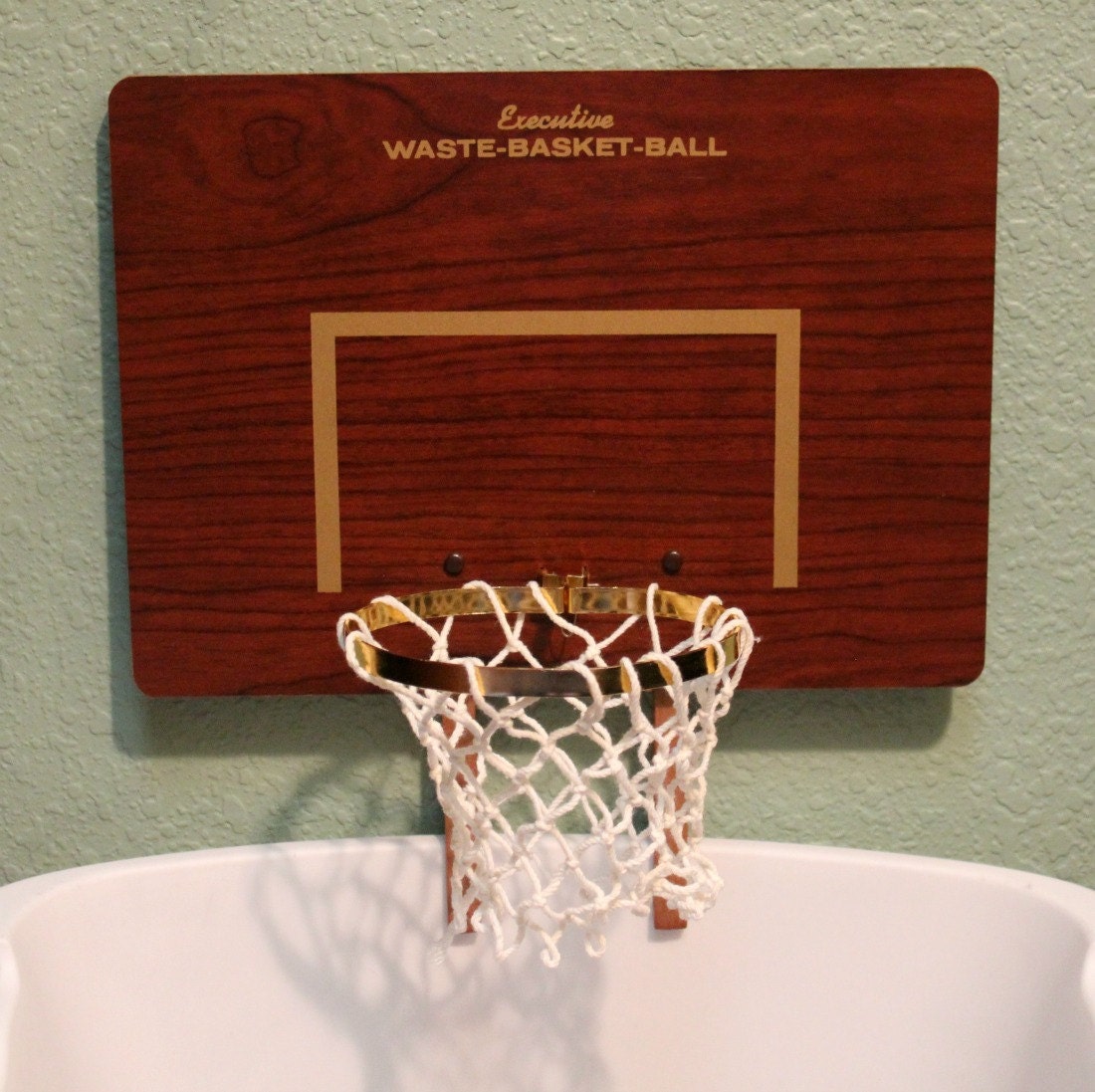 Vintage Waste Basket Ball Basketball Executive Office Trash