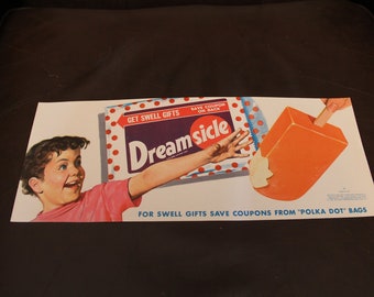 VINTAGE NOS Dreamsicle Paper Advertising