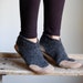 Wool Slippers, Gray House Slippers, women size 9.5, Turtles on the Way Home