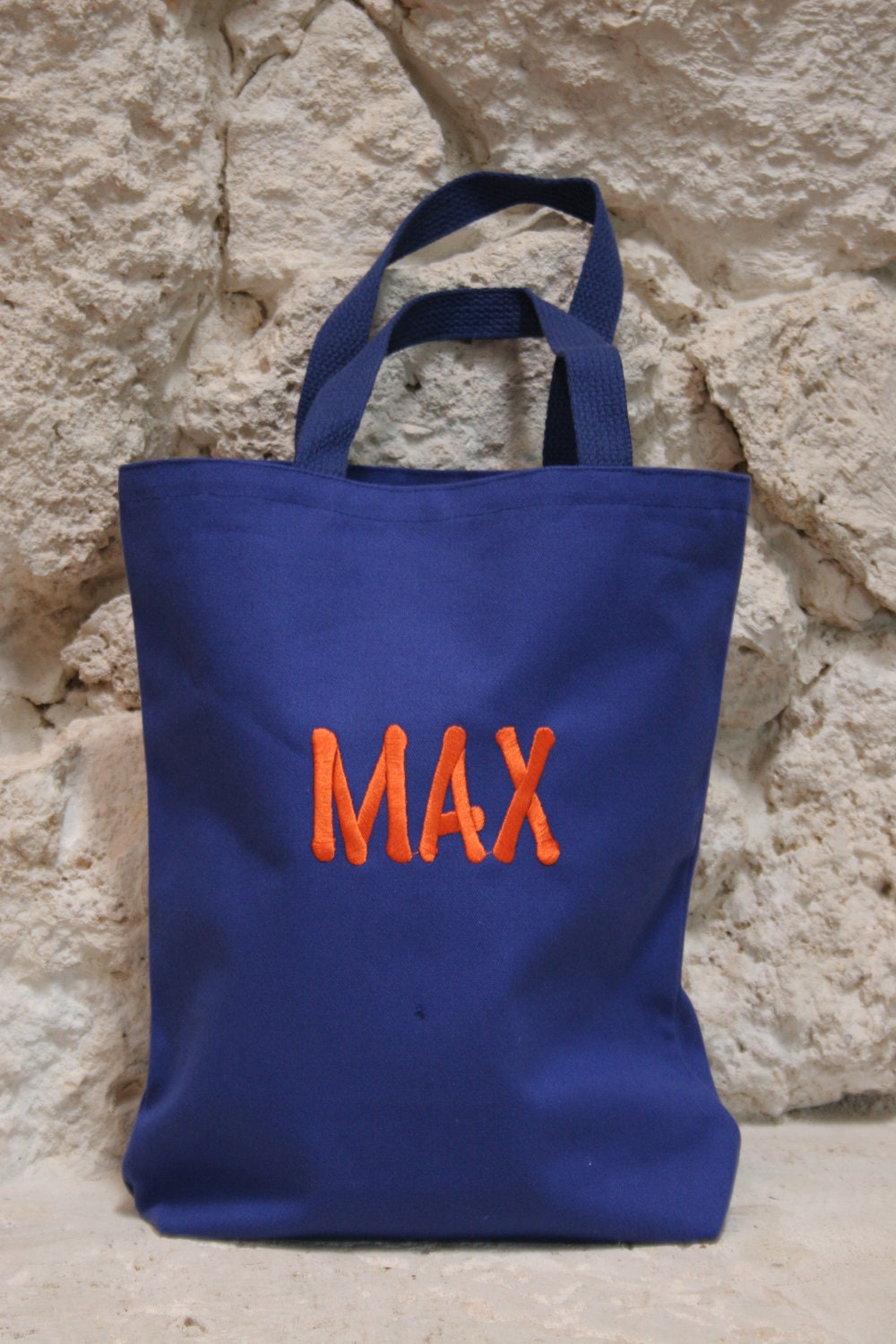 orange and blue bag