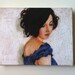 Rimma / tiny canvas print- Portrait painting -Print of Original pastel drawing - CANVAS ART PRINT- wall hanging