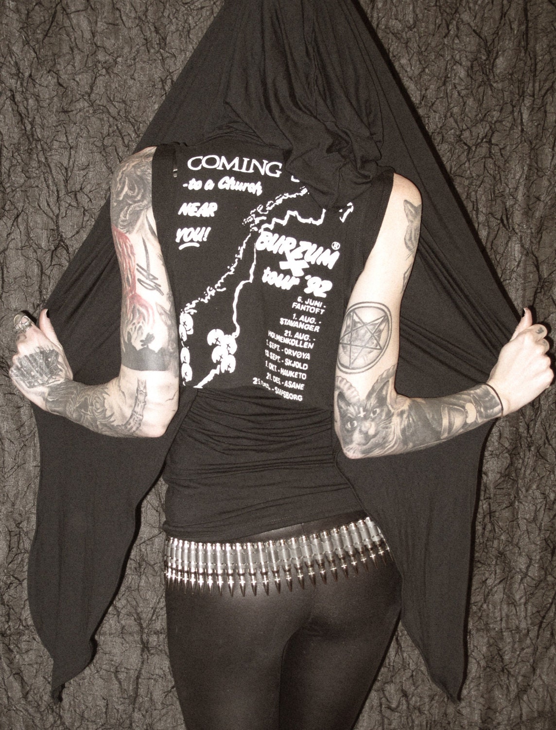 Burzum Girls Church Burning Hooded Vest by HellCouture on Etsy