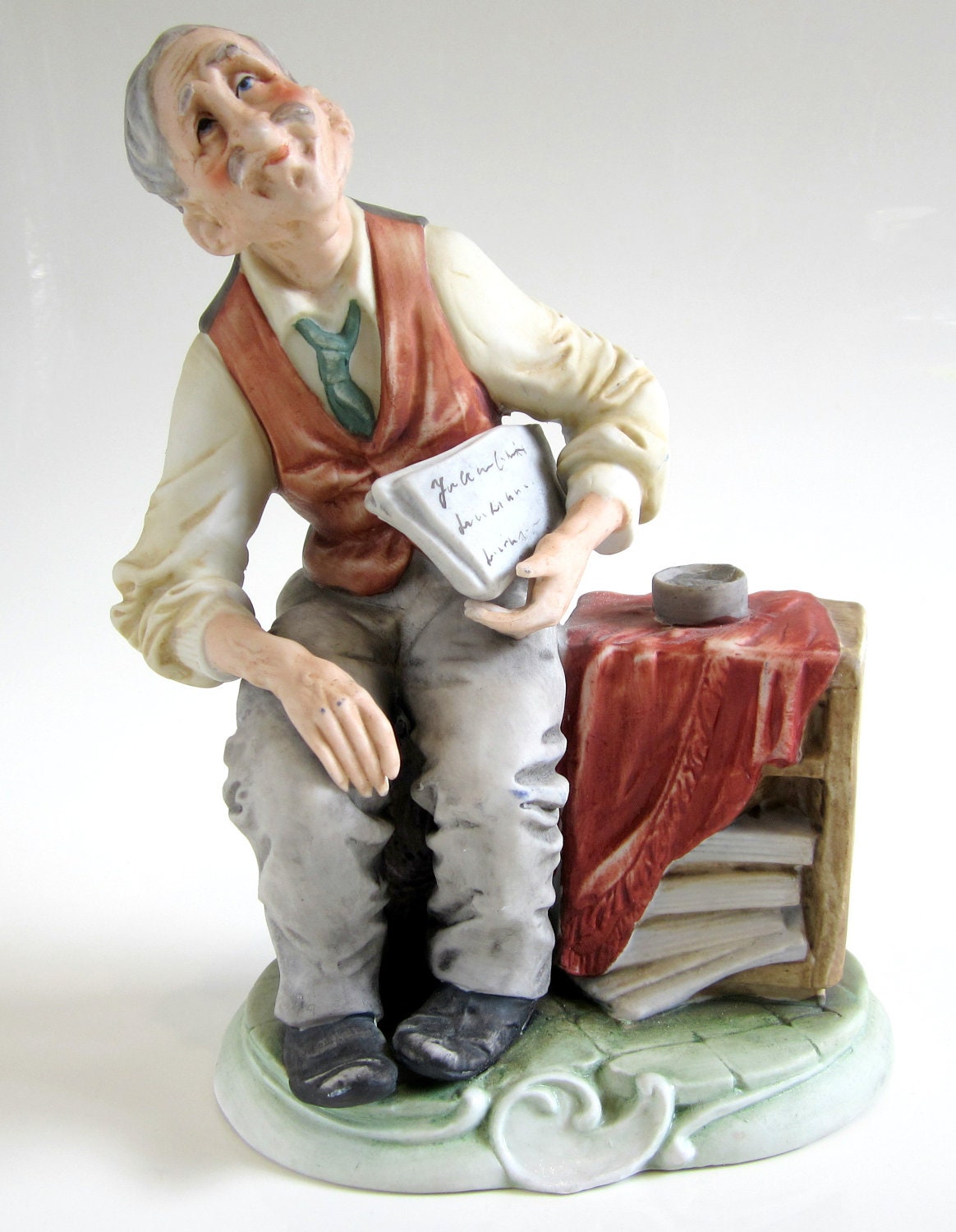 Vintage Bruno Capodimonte Figurine Porcelain Old Man