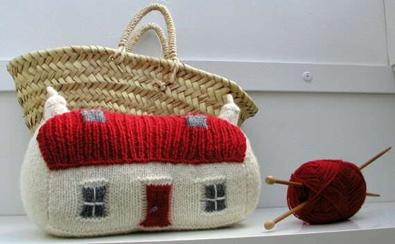Knitting Pattern Scottish Red Roof Croft House PDF