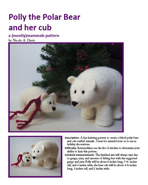 polar bear stuffed animal pattern