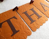 Thankful Banner Thanksgiving Decor - Embossed Leaves - READY TO SHIP - Fall Garland Decoration Fall Decor Fall Home Fall Banner Thanksgiving Il_170x135