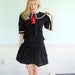 Half Past Three Vintage 80s SS Black and Red Nautical Lolita Mini Dress MEDIUM M Petite P