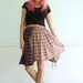 90s Grunge Plaid Mini Skirt - Vintage - Flannel Cotton- FULL- Swing - SMALL S