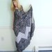 Floral Printed Vintage Early 90s Maxi Dress Black and White LARGE L