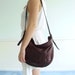 Leather Crescent Shaped Hobo Bag Purse Vintage 80s - Slouchy Large Tote
